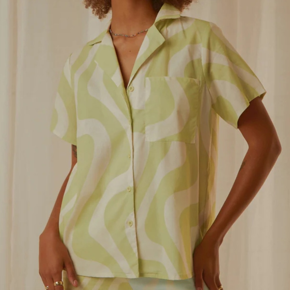 Peppermayo Feels Like Sunday Shirt Lime Wave